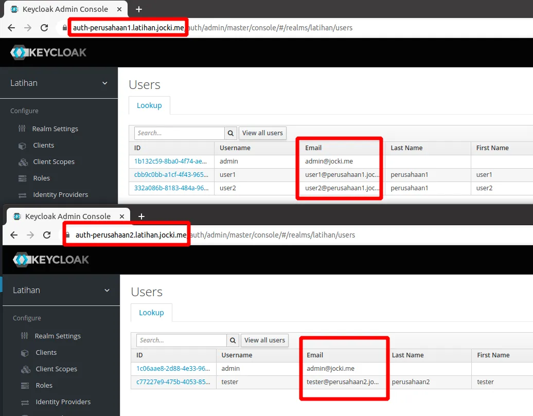 Keycloak Di Dua Tenant Yang Berbeda