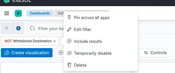 Mematikan filter whitelist di Kibana